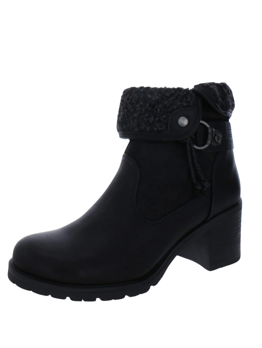 NIB GC Brand Faux Leather Doja Booties Size 9.5 Black Fall Winter